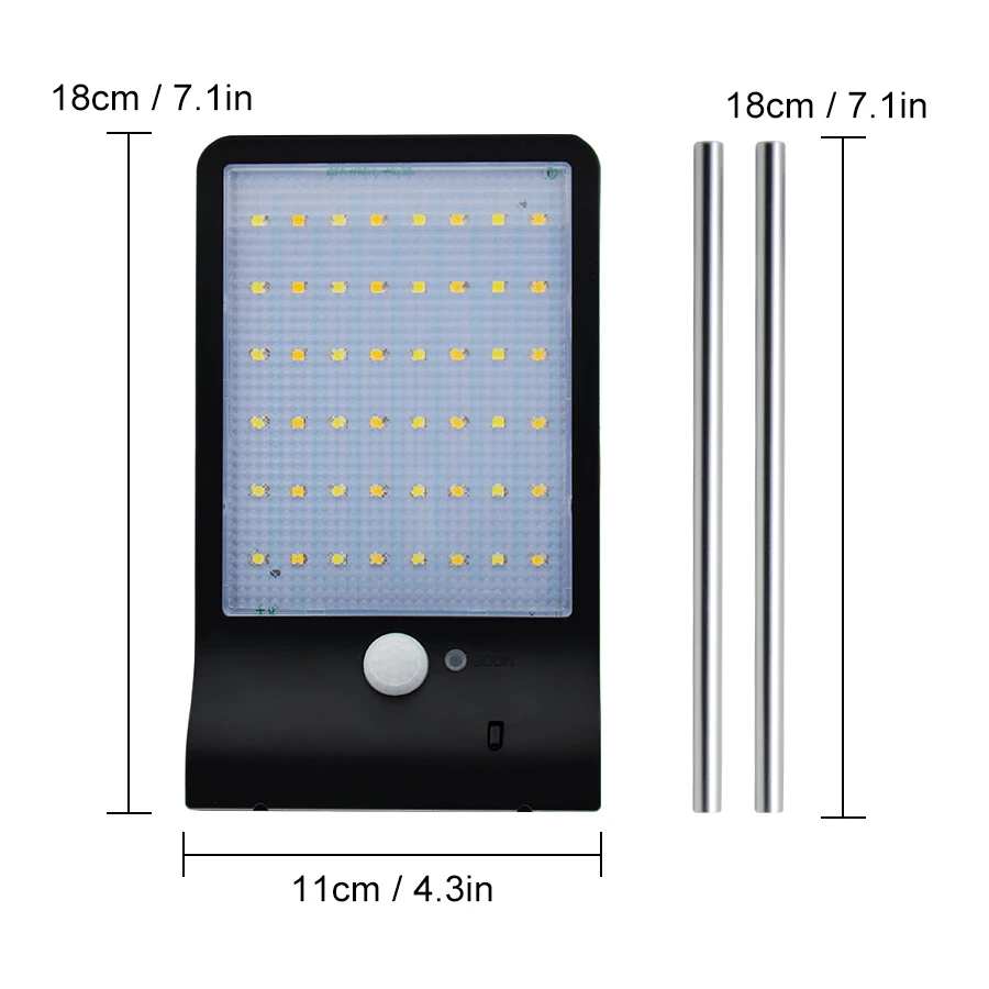 48 Светодиодный ПИР Montion солнечный светильник 3 режима затемнения настенный светильник Открытый Водонепроницаемый Сад Двор для дорожек и