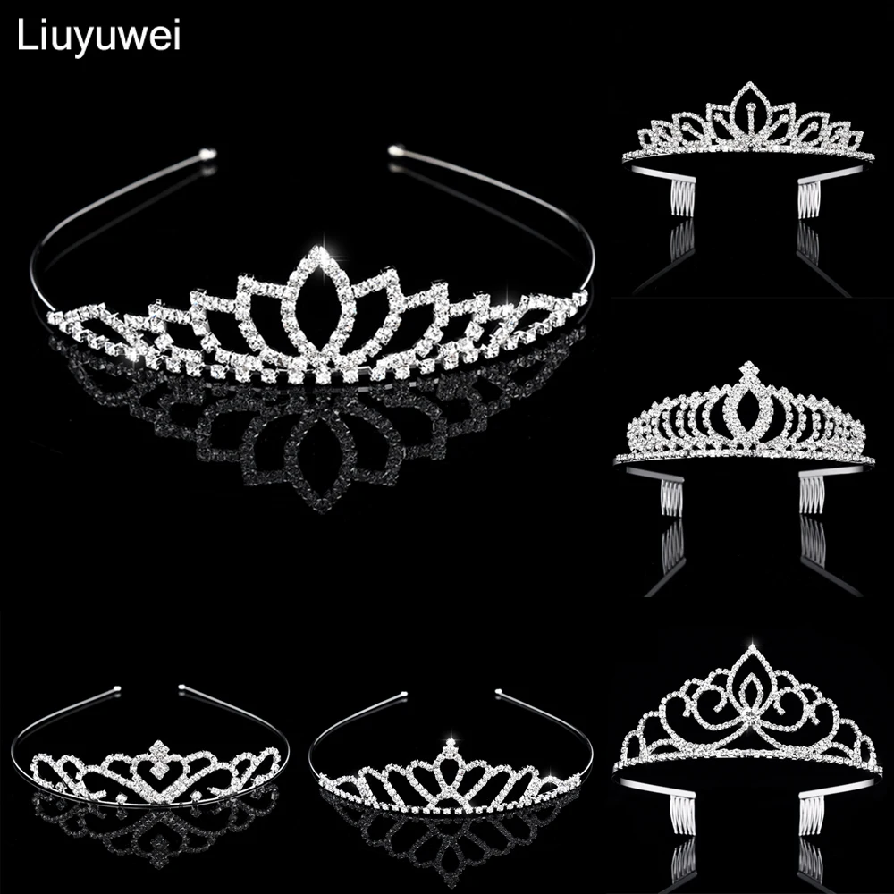 

Bridal Crystal Tiara Kid Flower Girls Bridesmaid Tiaras and Crowns Hair Jewelry Wedding Hair Accessiories Hair Ornaments