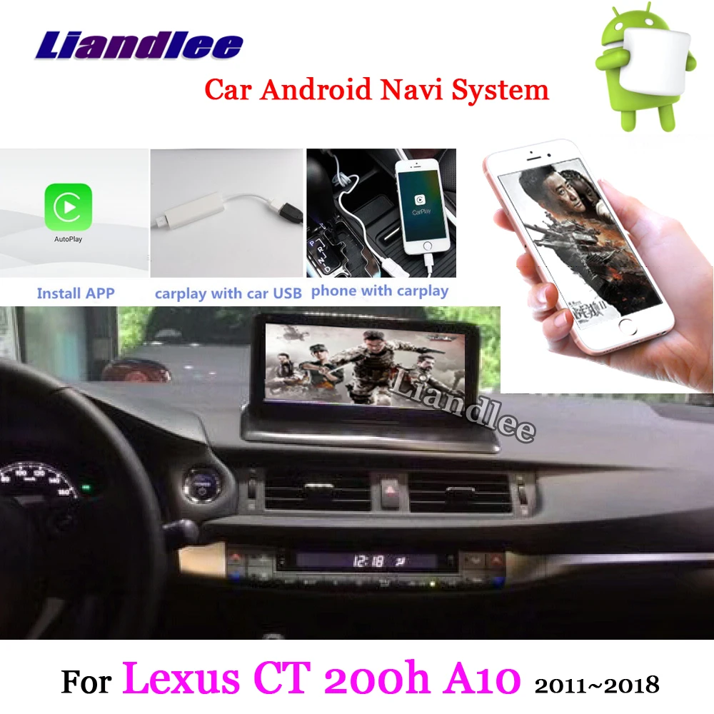Clearance Liandlee Car Android System For Lexus CT200h A10 2011~2018 Radio Stereo Carplay BT TV FM GPS Wifi Navi MAP Navigation Multimedia 3