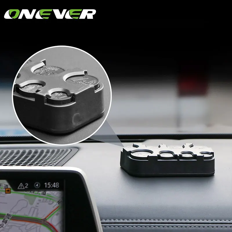 

Onever Car-styling Auto Car Storage Box Support Euro Coin Money Box Plastic Container Tidying Stationery Car Coin Organizer