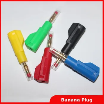 

Free shipping high quality gold -plated copper 4mm banana plugs stackable banana connector plug 10pcs/lot