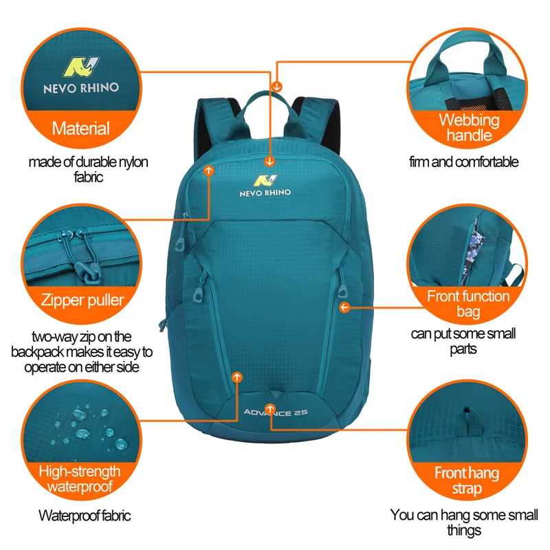 NEVO RHINO 25L водонепроницаемый мужской рюкзак унисекс дорожная сумка походный открытый альпинистский походный рюкзак для мужчин