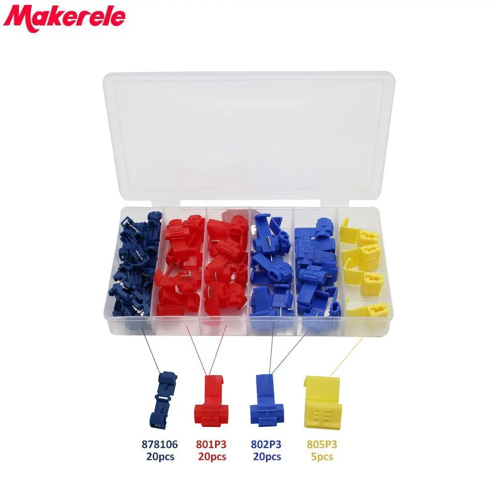 

65pcs/Box GP-H007 Assorted Insulated Electrical Wire Quick Splice Connectors makerele