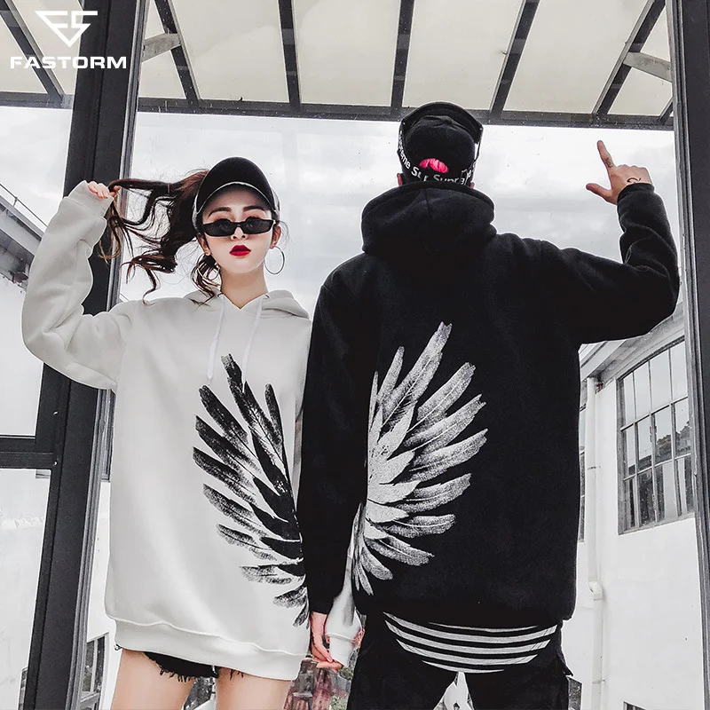

FASTORM Couple Lovers Spring Hoodies Outdoor Funny Printed Sweatshirt Casual Matching Pullovers Home Clothes Valentine's Gift