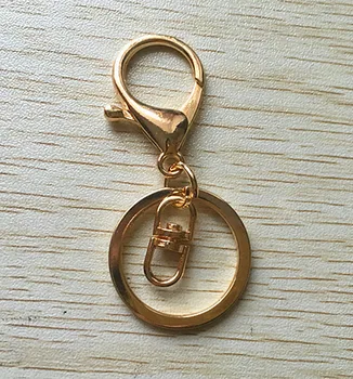 

Wholesale 50Pcs/Lot gold Lobster Clasps Swivel Trigger Clips Snap Hooks With 30mm Key Ring for Bag key chain making