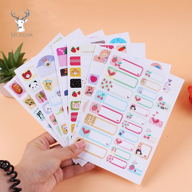 

10 Sheets Personalized Boys Girls Name Stickers School Label Decal Multi Purpose Colorful Multi Color Label Stationery Sticker