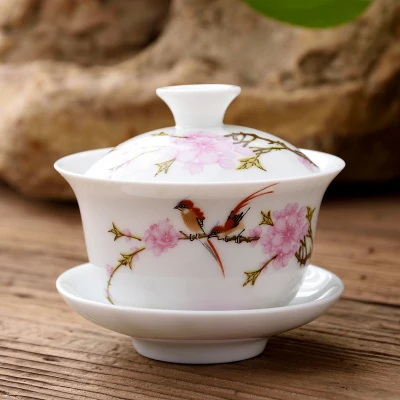 Маленькая фарфоровая супница gaiwan 80cc, китайская керамическая чашка для чая, набор, покрытая чаша с крышкой, чашка, блюдце, китайская чашка, миски, распродажа, Новинка - Цвет: 3