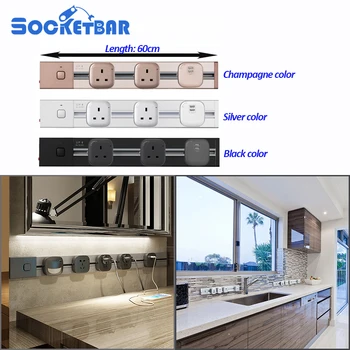 

Factory Socketbar 60CM Length 4000W Tomada Usb Wall Socket 3C LED Light Living Room Meeting Room