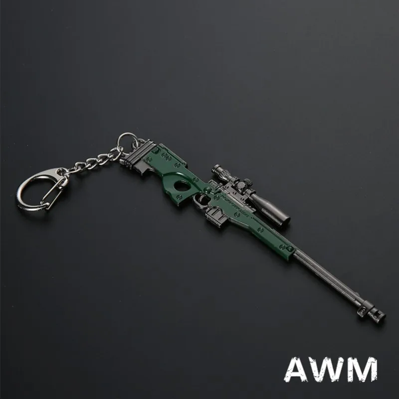 PUBG game weapon keychain styling AWM 98K M416 gun pendant men key ring hook car key chain for honda mazda volvo BMW accessories