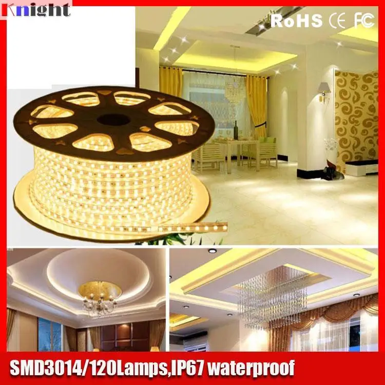 smd3014 led strip 120led 110V garden decor backgroud light waterproof high quality smd 3014 220v 100M/REEL | Освещение
