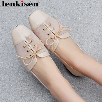 

2019 woman ballet shoes slip on bowtie loafers genuine leather square toe grandma driving shoes artistic concise sand flats L93