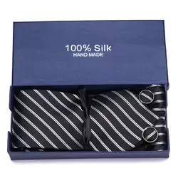 Бесплатная доставка 2019 Для мужчин галстук синий полосатый 100% шелковый галстук жаккардовые вечерние свадебные тканые модных дизайнеров