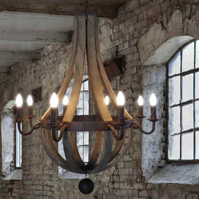 American Country Wooden Rural E14 Bulb Dia 40cm 50cm 80cm Wood American Country Wooden Rural E14 Bulb Dia 40cm 50cm 80cm Wood Chandelier Pendant Lamps
