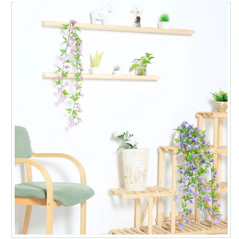 

1PCS/35 Artificial Snowball Hydrangea Flower Wall Hanging for Home Decor Fake Flower Vine Wedding Arch Accessories High Quality