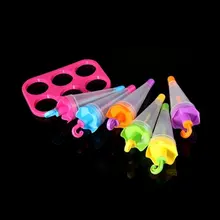 Новая горячая распродажа Лучшая цена в AliExpress Акция 6 X зонтик 6 ячеек формочки для льда Форма для мороженого леденец плесень лоток SODIAL