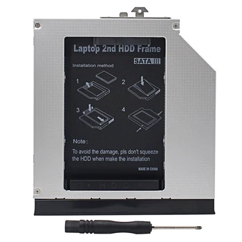 

High Performance 2nd HDD Caddy 12.7mm SATA 3.0 SSD Hard Disk Enclosure for HP Compaq 6530B 6535B 6730B 6730S 6735B 6735S CD-ROM