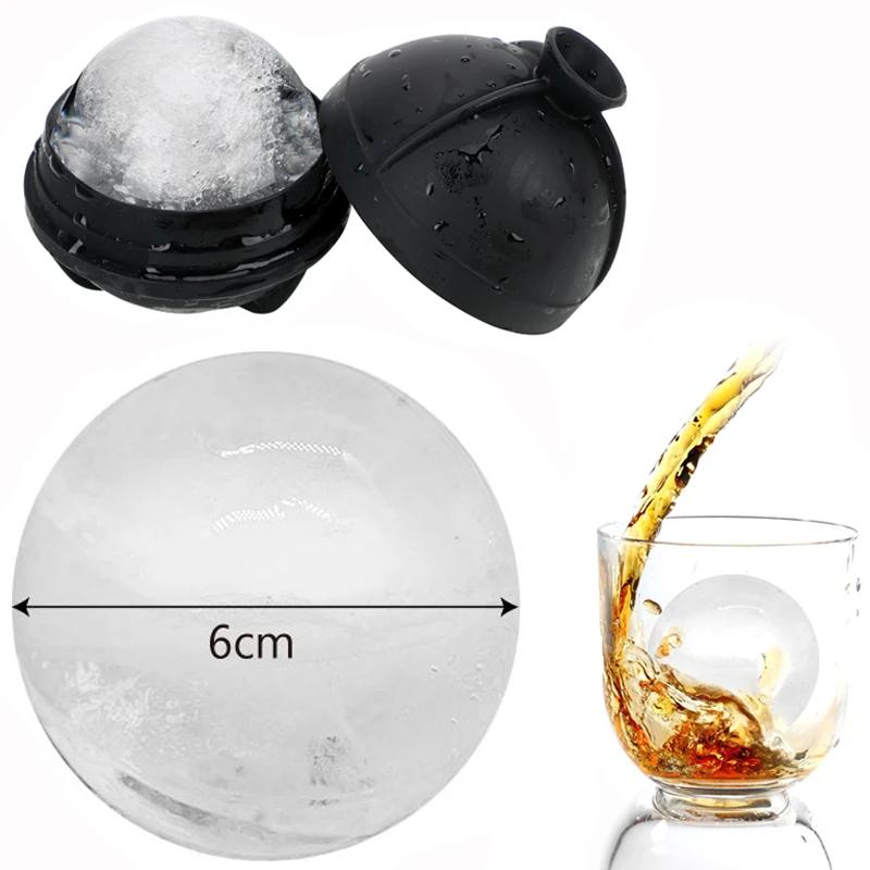 6cm Ball Ice Molds Sphere Round Ice Cube Makers Tray Kitchen Ice Cream Moulds 