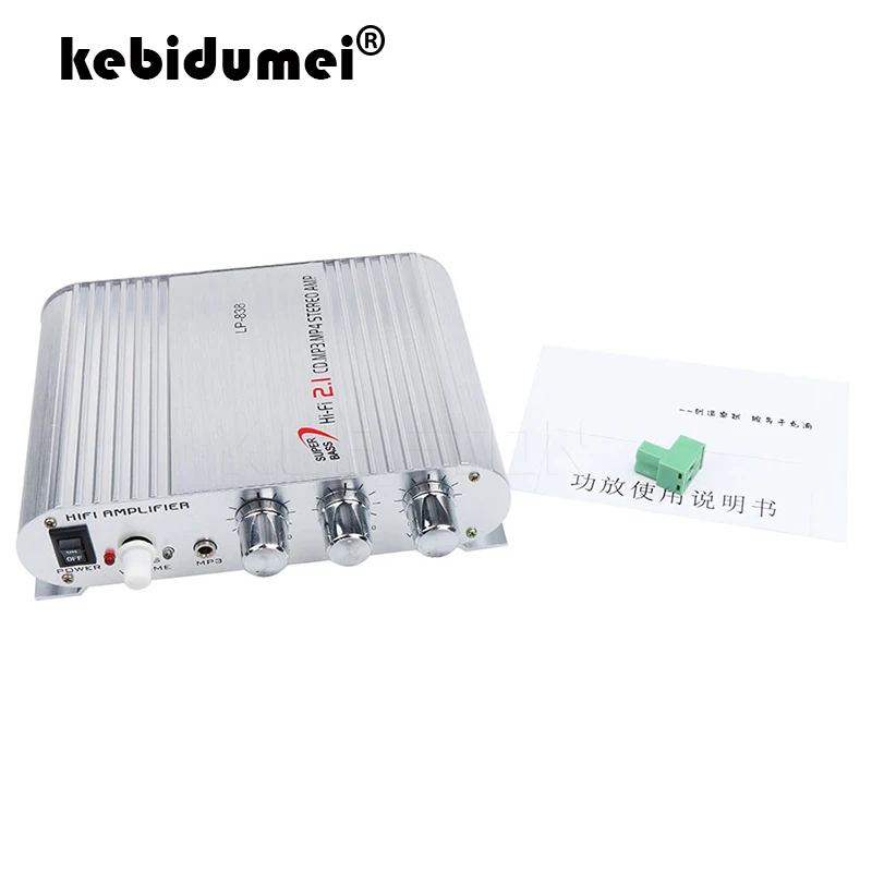 Миниатюрные автомобильные усилители kebidumei LP 838 с DVD плеером Hi Fi стерео сабвуфер