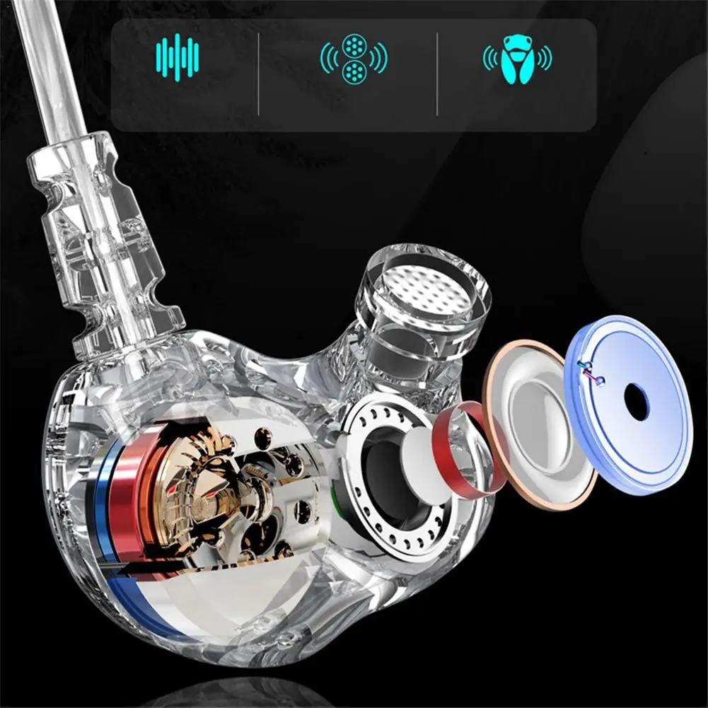 High Quality Dual Unit Driver Sport In Ear Earphone 3 5mm HiFi Bass Headset with Microphone DJ Music Earphone for Cell Phone MP3