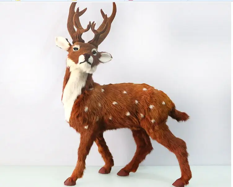 

big new simulation deer model polyethylene & furs deer doll gift about 80x30x60cm 2149