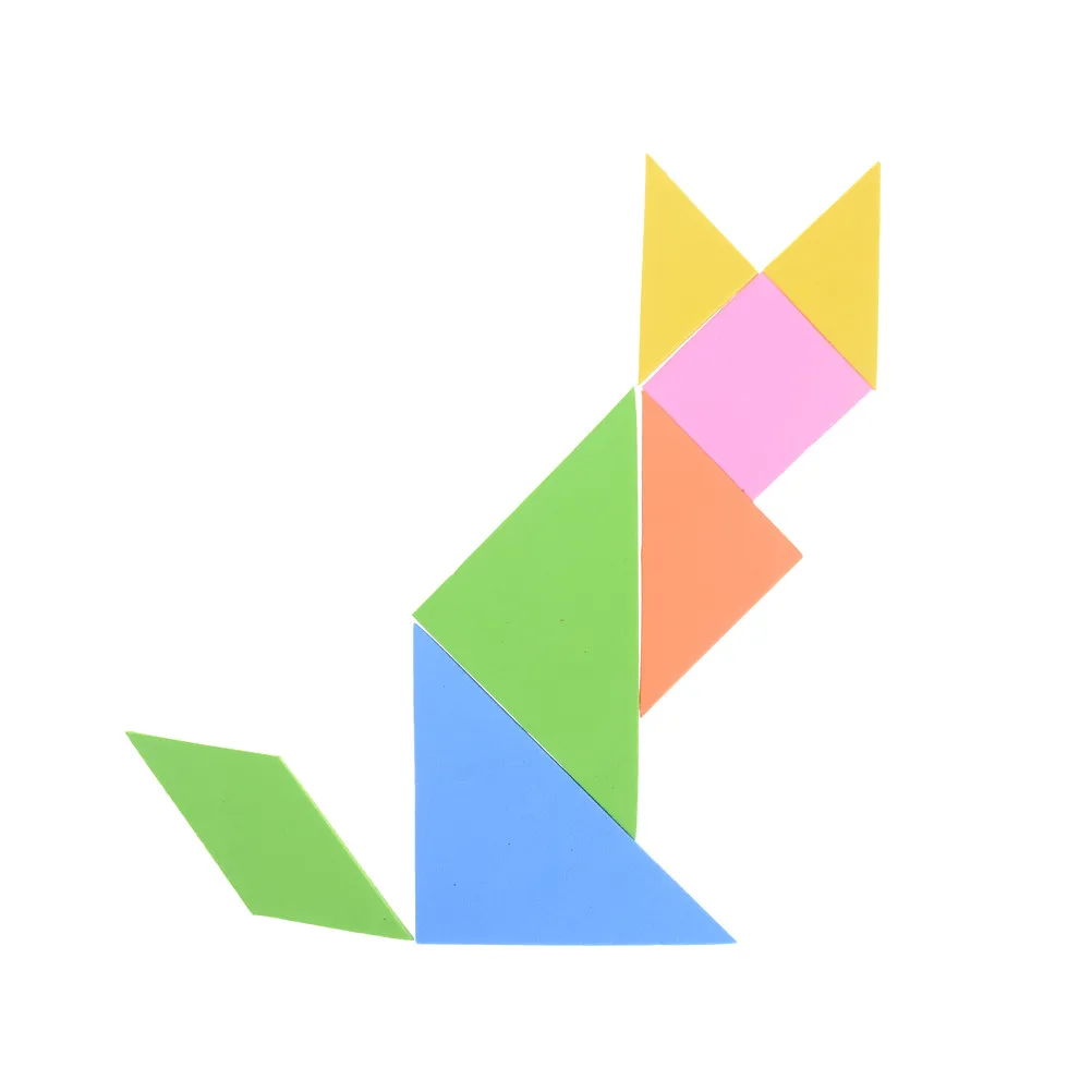 Горячая Распродажа деревянная 3d головоломка Tangram Teaser Tetris геометрическая форма
