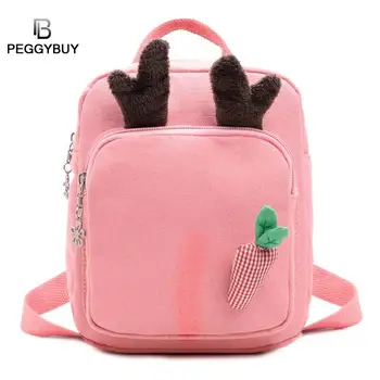 

Backpack Women Harajuku Cute Carrot Junior School Bag Cute Carrot Ear Decor Travel Backpacks Kids School Bags Canvas Knapsack