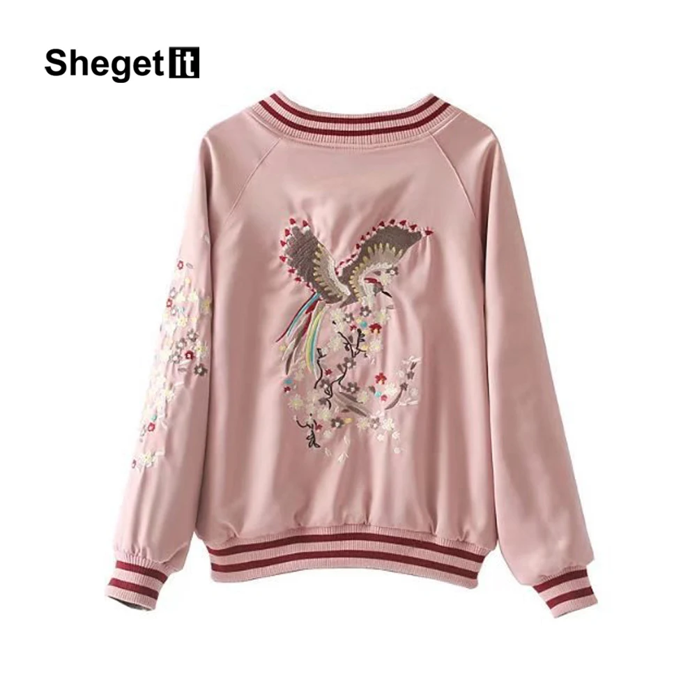 Shegetit winter vintage floral embroidery bomber jackets women Shegetit winter vintage floral embroidery bomber jackets women