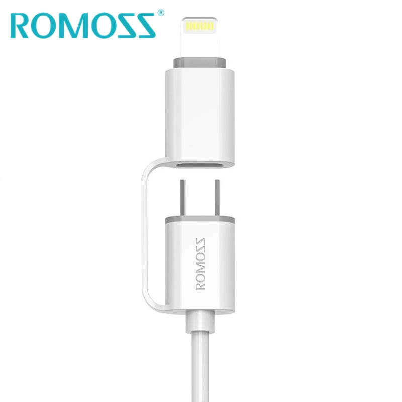 Оригинальный ROMOSS 2 в 1 Зарядка через usb кабель м 2A для iPhone 7 зарядки и синхронизации
