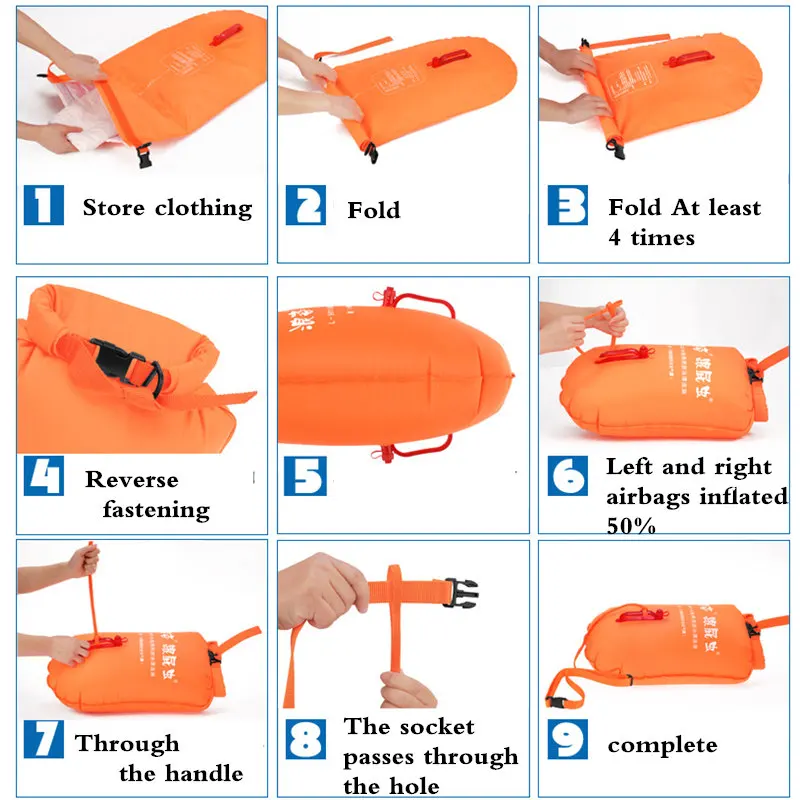 Двойная независимая подушка безопасности, сумки для плавания, ПВХ материал, комбинированная сумка для сухих и влажных вещей, Плавающие буй