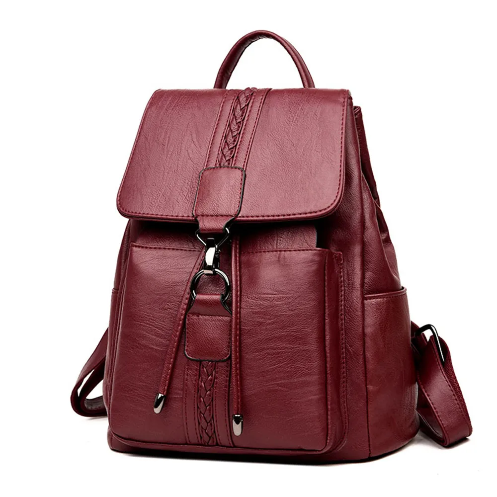 

NEW 2018 Casual TIE Women Backpack High Quality Leather Backpacks for Teenage Girls Female School Shoulder Bag Bagpack mochila