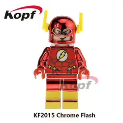 Один продажа Super Heroes Chrome флэш-золотой Капитан Америка Mr. золота C-3PO Железный человек здания Конструкторы Детский подарок Игрушечные лошадки