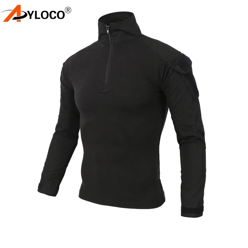 AYLOCO, камуфляжная тактическая футболка, Мужская одежда, США, боевая, походная футболка, военная сила, Мультикам, камуфляж, с длинным рукавом, футболки