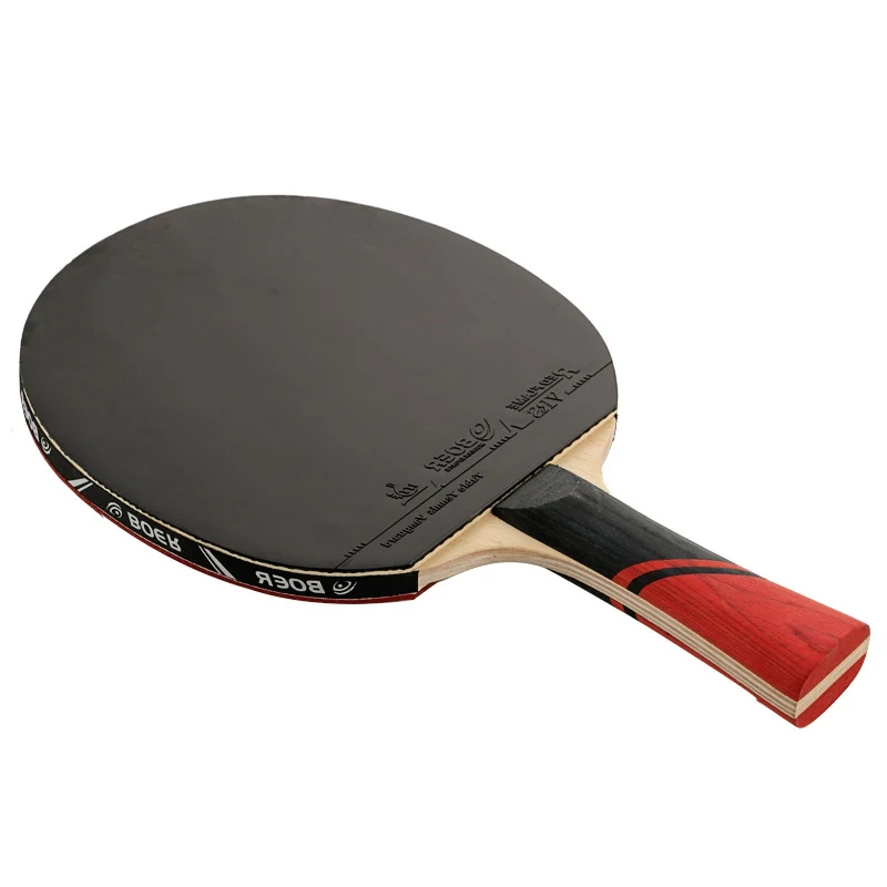 BOER 3STARS Ayous Table Tennis Racket Lightweight Powerful Ping Pong Paddle Bat Grip Table Tennis Training with bag - Цвет: Straight