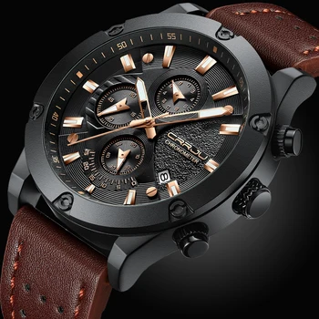 

CRRJU Business 2019 Men Watches Luxury Quartz 30M Waterproof Watches Men's Stainless Steel Band Auto Date Wristwatches Relojes