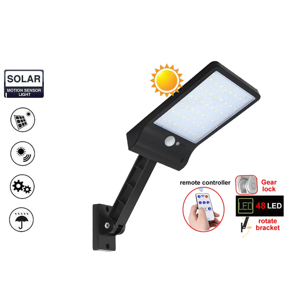 

48 LED PIR Motion Sensor Wall Light Solar Energy Street light Outdoor Waterproof Yard Path Home Garden Security S Lamps