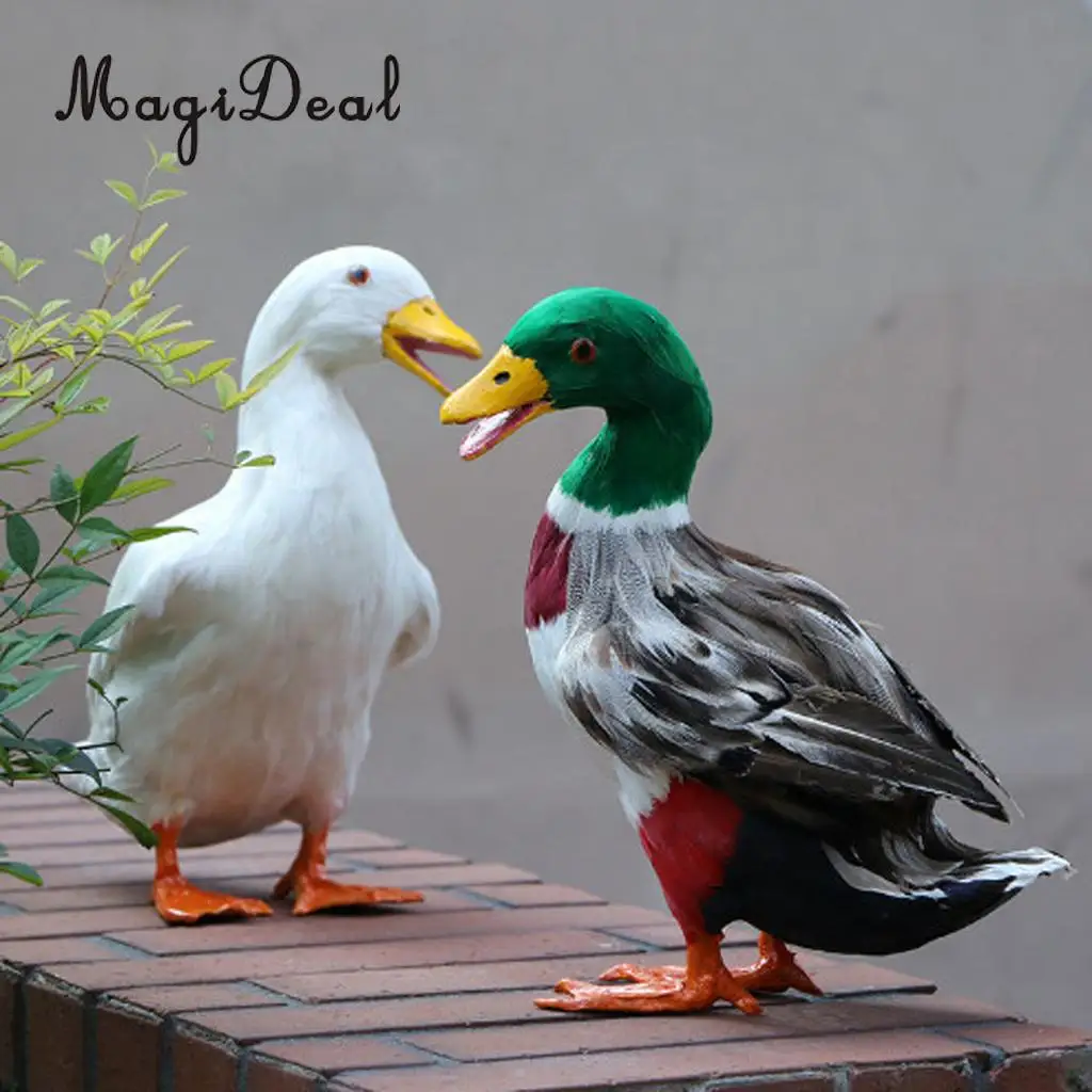 MagiDeal Various Realistic Duck Ornament Figure Outdoor Home Garden Water Pond Decoration DIY Vivid Artificial Feather Craft