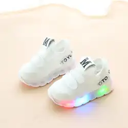 Новый Демисезонный детская обувь с подсветкой модные светящиеся кроссовки для девочек и мальчиков сетки детская обувь со светодиодной