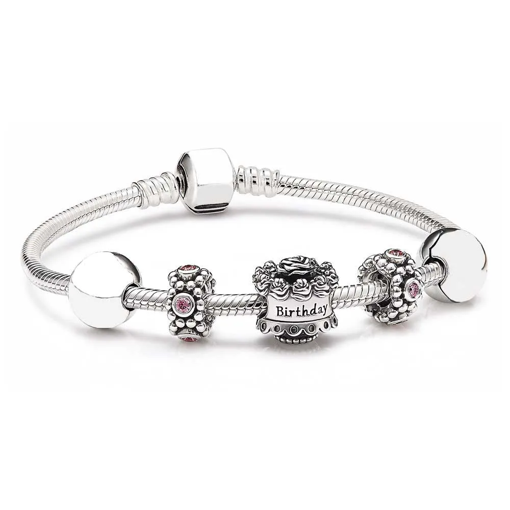 

DERMSPE New 100% 925 Sterling Silver SALE - WEDDING GIFT Bracelet SET Fit DIY Original Charm Bangle Jewelry