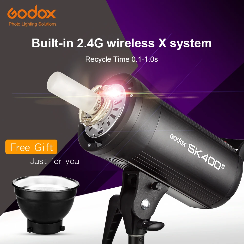 Godox SK400II 400Ws GN65 профессиональная студийная вспышка стробоскоп Встроенная 2,4G Беспроводная X СИСТЕМА креативная съемка SK400 обновление