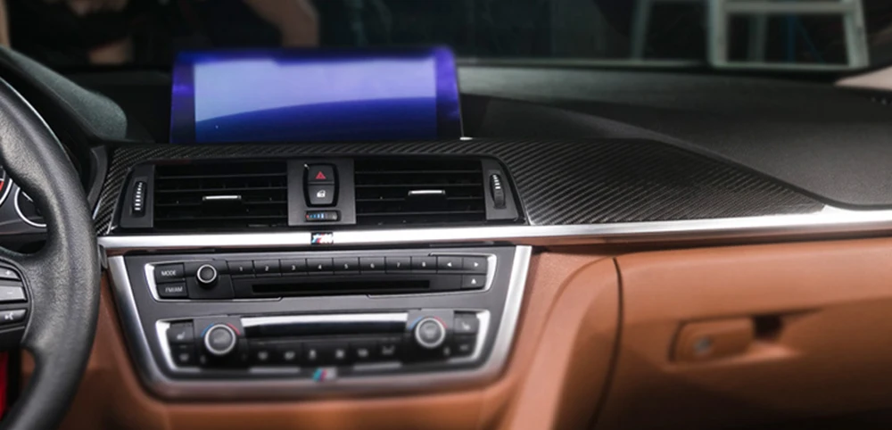 Авто-Стайлинг углеродного волокна интерьера украшение приборной панели Накладка для BMW серий 4 F82 2014UP левым