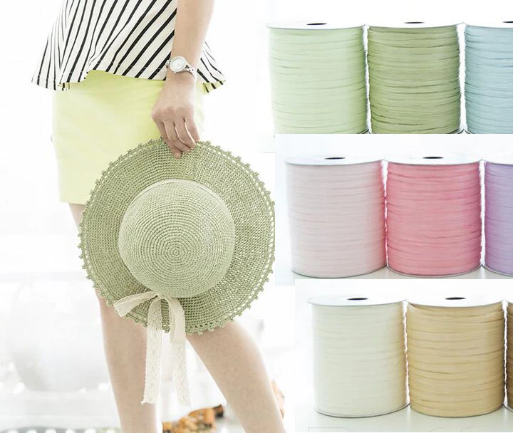 

300g=2Pcs Cotton Raffia yarn for summer beach hat crochet Raffia bag material hilos crochet yarn thread NL169