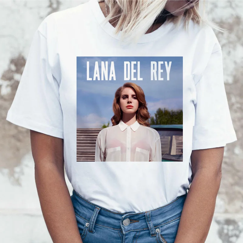 Футболка lana del rey, Корейская женская забавная мультяшная одежда, футболка, Harajuku, женская одежда, Ullzang, топ, футболка с принтом