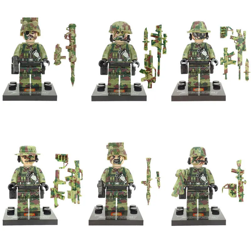 

Wholesale Military Special Forces Soldiers Bricks Figures Guns Weapons Compatible Legoings Armed SWAT Building Blocks Ww2 Toys