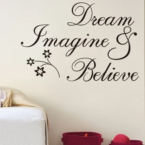 Новый дизайн ПВХ Съемная Настенная Наклейка Dream & представляем Believe украшение для