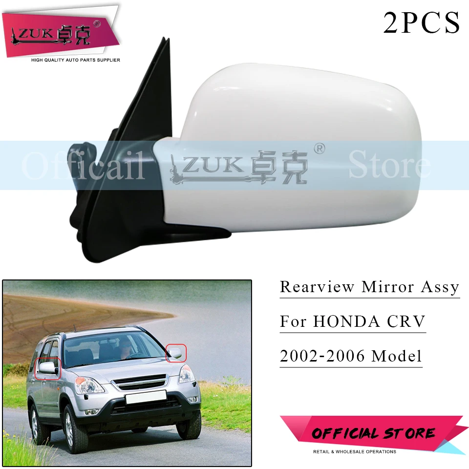 

ZUK 2PCS/SET Outer Backup Rearview Mirror Assy For HONDA CRV 2002 2003 2004 2005 2006 RD5 RD7 3PINS 5PINS