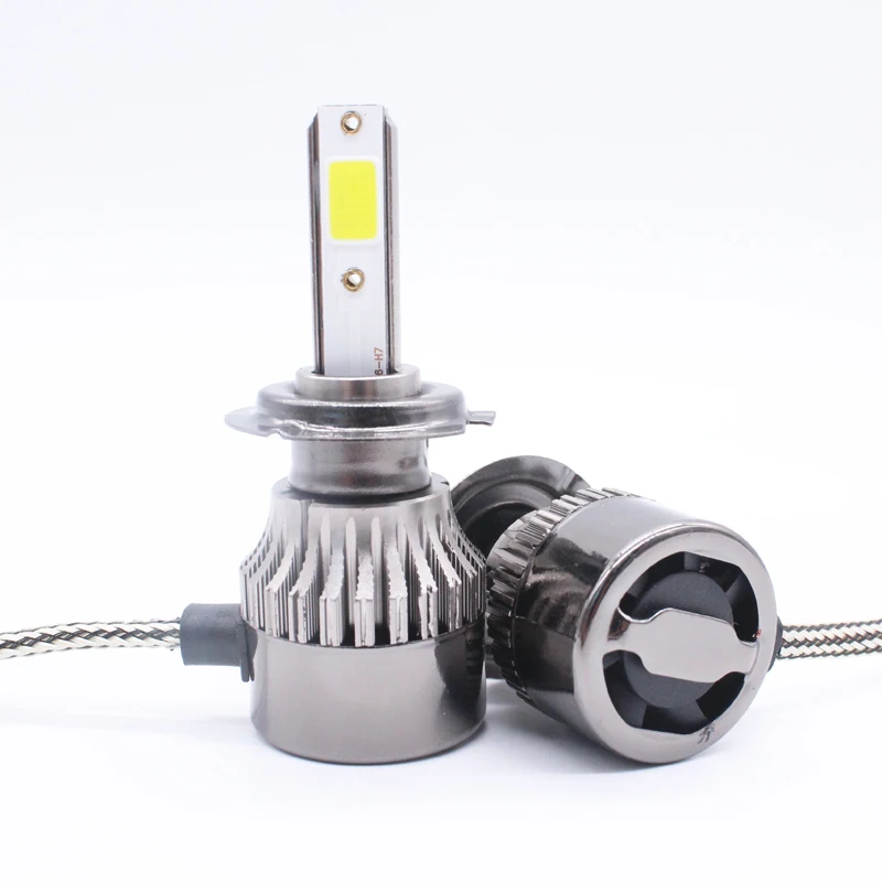 

2Pcs LED Car Headlight Kits COB Chips H4 H7 HB3/9005 HB4/9006 H1 H3 H11 72W 7600Lm Auto Lamp Fog Lights 12V 24V 6000K