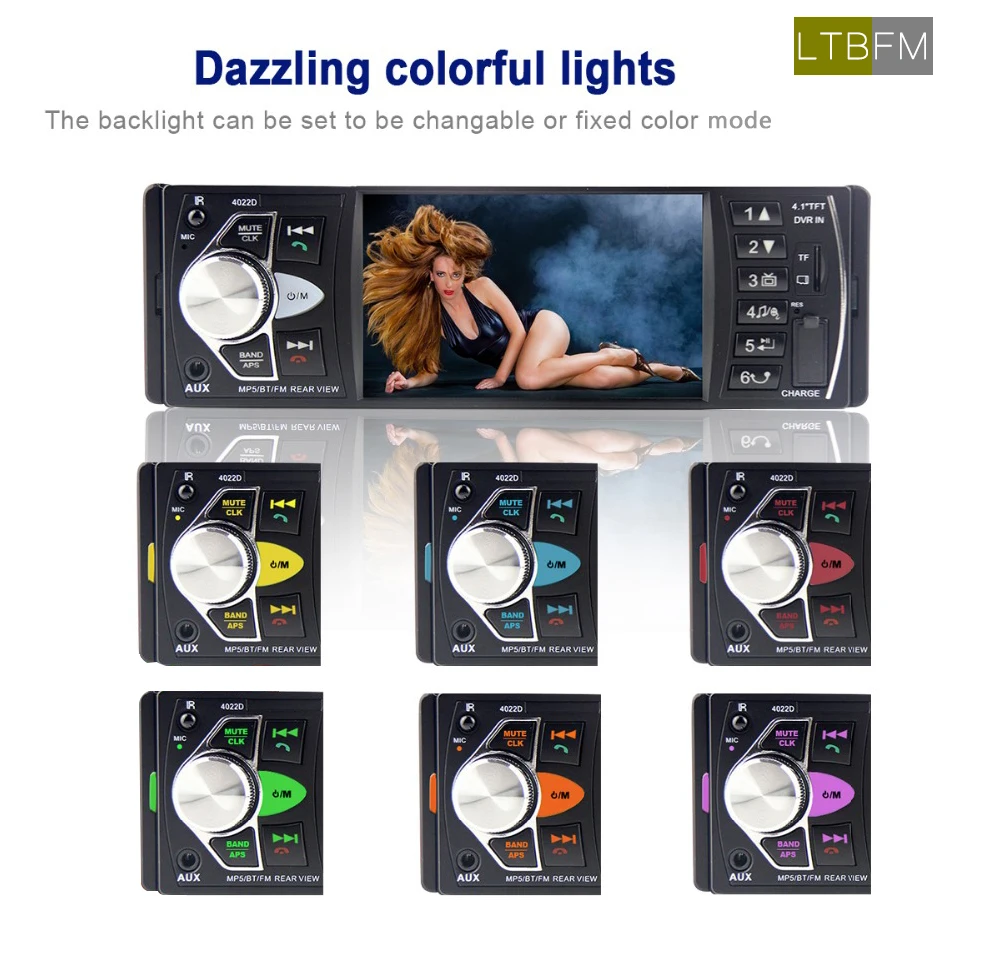 Rádio do Carro Ltbfm Bluetooth Autoradio Din Estéreo Auto Multimídia Mp5 Player tf Usb Mp3 Rádio Coche Áudio Vídeo 4022d 1 13 do carro estéreo auto multimídia mp5 player