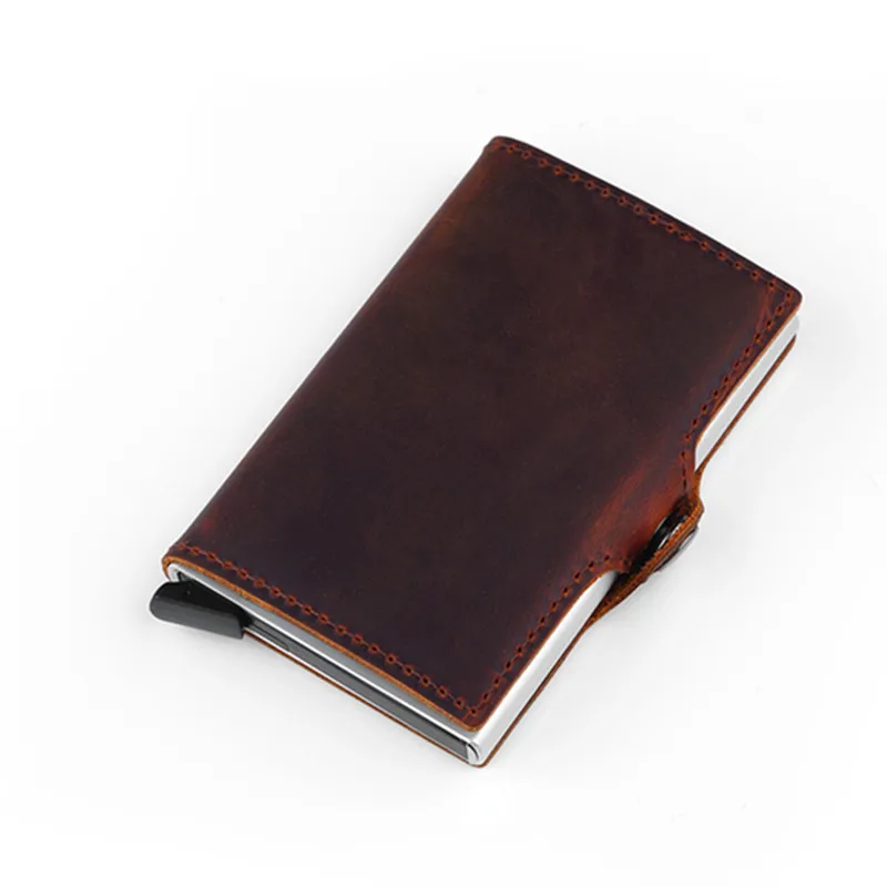 

Anti Rfid Business Bank Card Holder Slim Secure id Credit Card Holder Aluminium Pop Up Wallet Creditcard Purse Protection