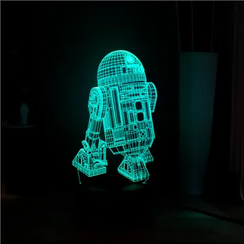 

2019 New 3D 7 Color Change Star Wars Warship R2D2 LED Touch Remote Night Light Home Novel Decoration Baby Sleep Table Light Gift
