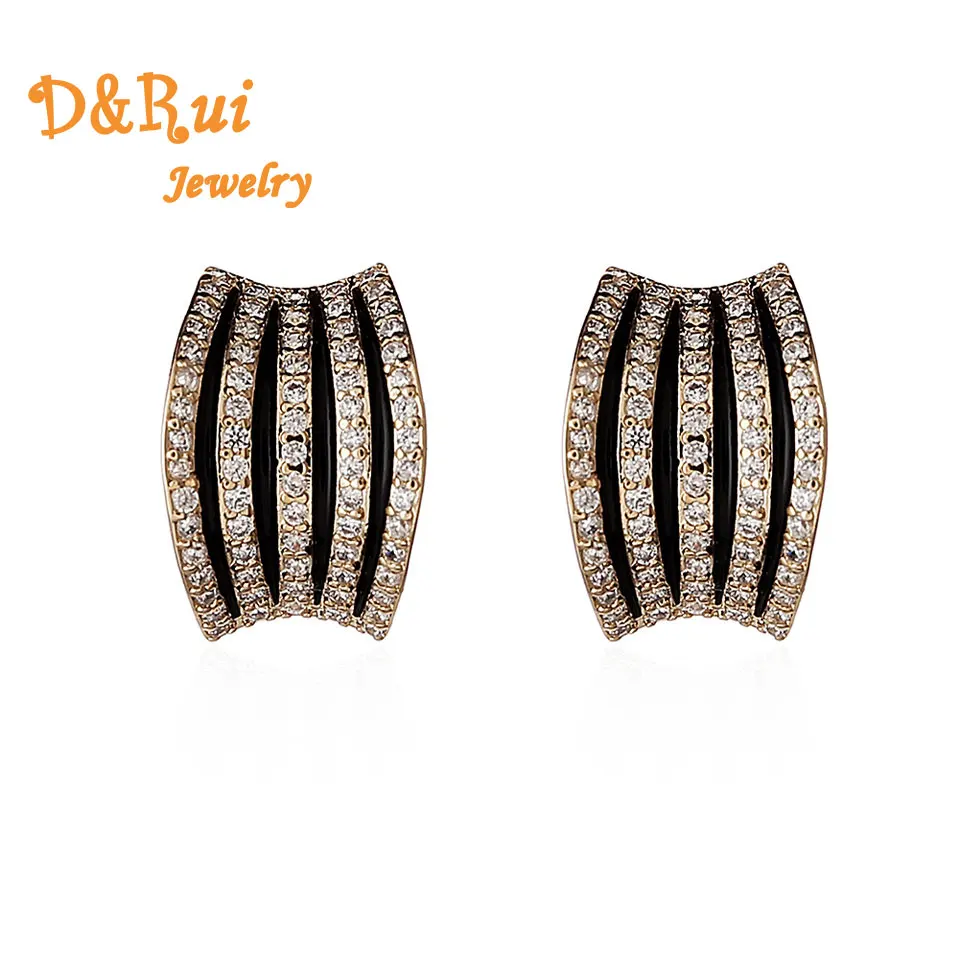 

2019 Women's Earring Fashion Woman Zirconia Crystal Gold Color Alloy Earings Jewelry Ear Luxury Brand Korean Stud Earrings Hot